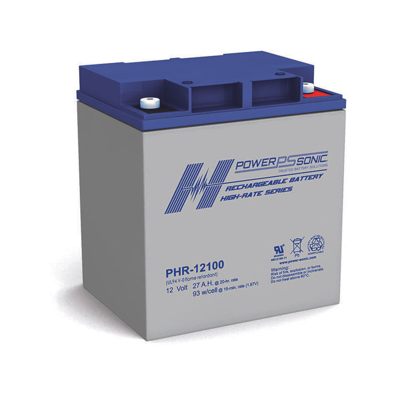 Batteria Piombo Standard 12V 27Ah - PHR-1236FR - 164x125x175 - Spéciale Inverter - Powersonic Batteria Piombo Standard 12V 27Ah - PHR-1236FR - 164x125x175 - Spéciale Inverter - Powersonic